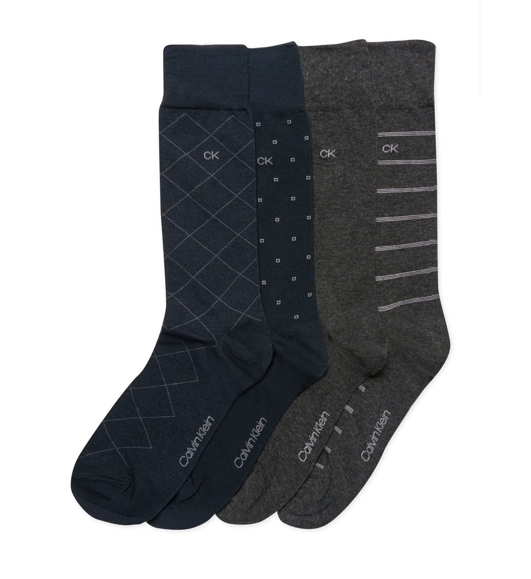 Calvin Klein Men's Dress Crew Sock - 4 Pack in Blue (201DR40) | HisRoom.com
