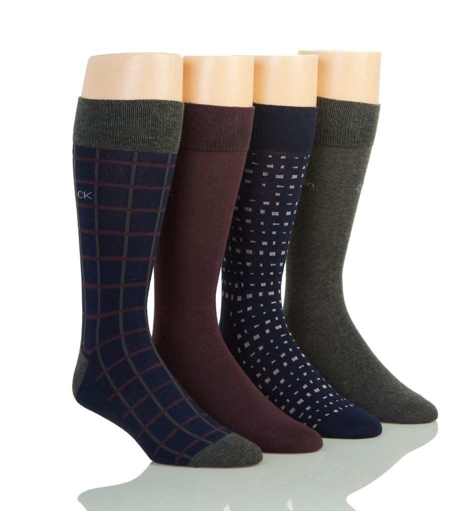 Calvin Klein Men’s Combed Cotton Dress Crew Socks – 4 Pack (241DR) | HisRoom.com