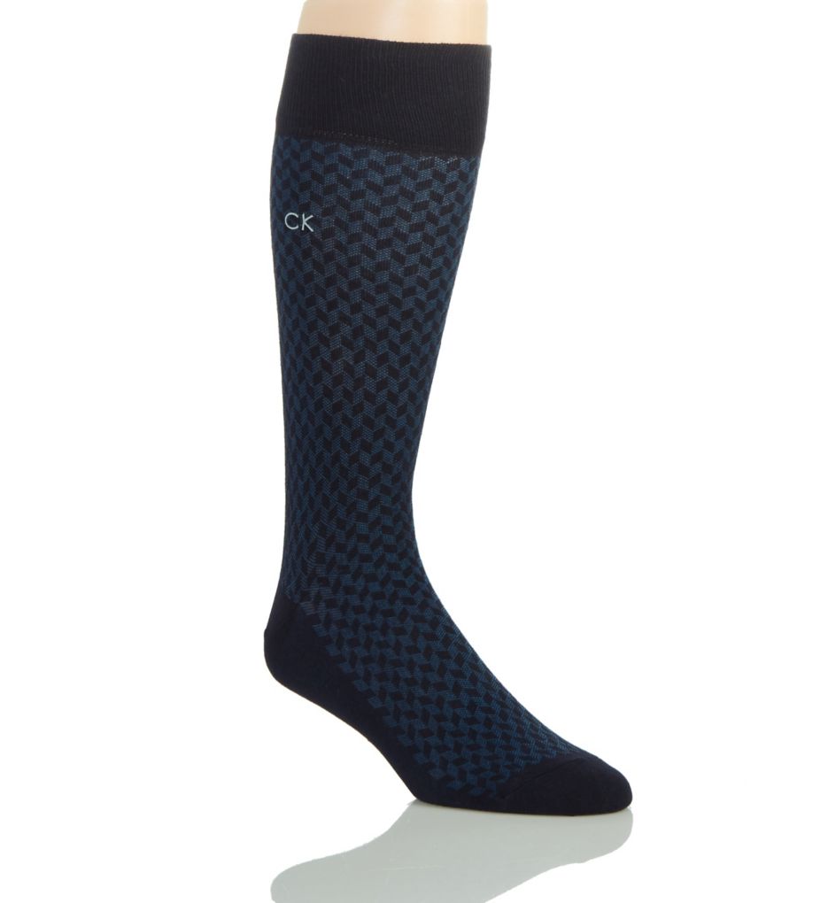 Calvin Klein Men’s Mens Flat Knit Dress Crew Socks in Blue (241DR01) | HisRoom.com