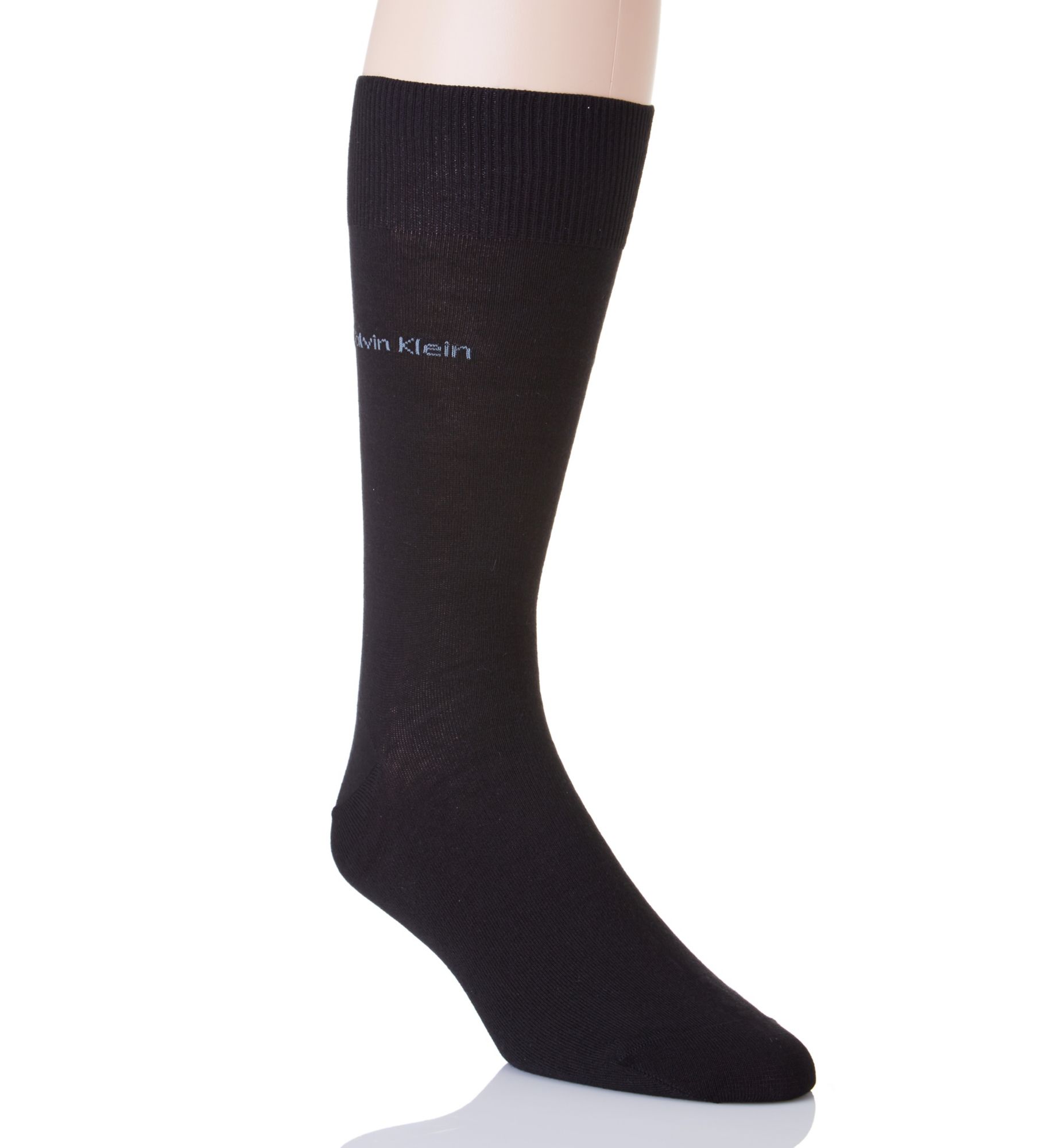 Calvin Klein Men's Giza Cotton Flat Knit Crew Sock in Black (ACL117) | HisRoom.com