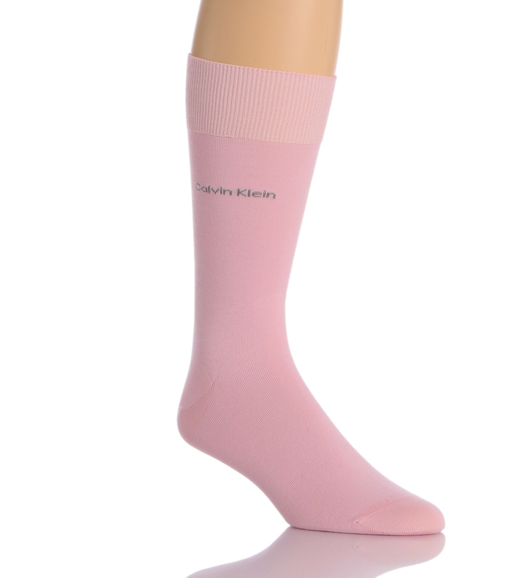 Calvin Klein Men's Giza Cotton Flat Knit Crew Sock in Pink (ACL117) | HisRoom.com