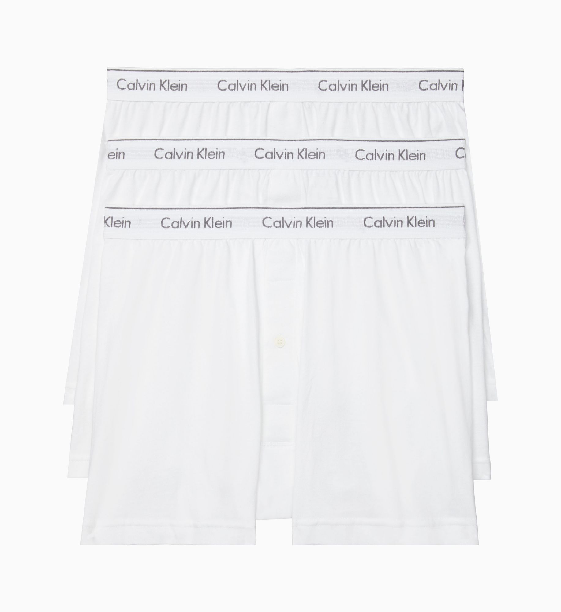 Calvin Klein Men's Cotton Classic Knit Boxers in White (NB4005) | Size Medium | HisRoom.com