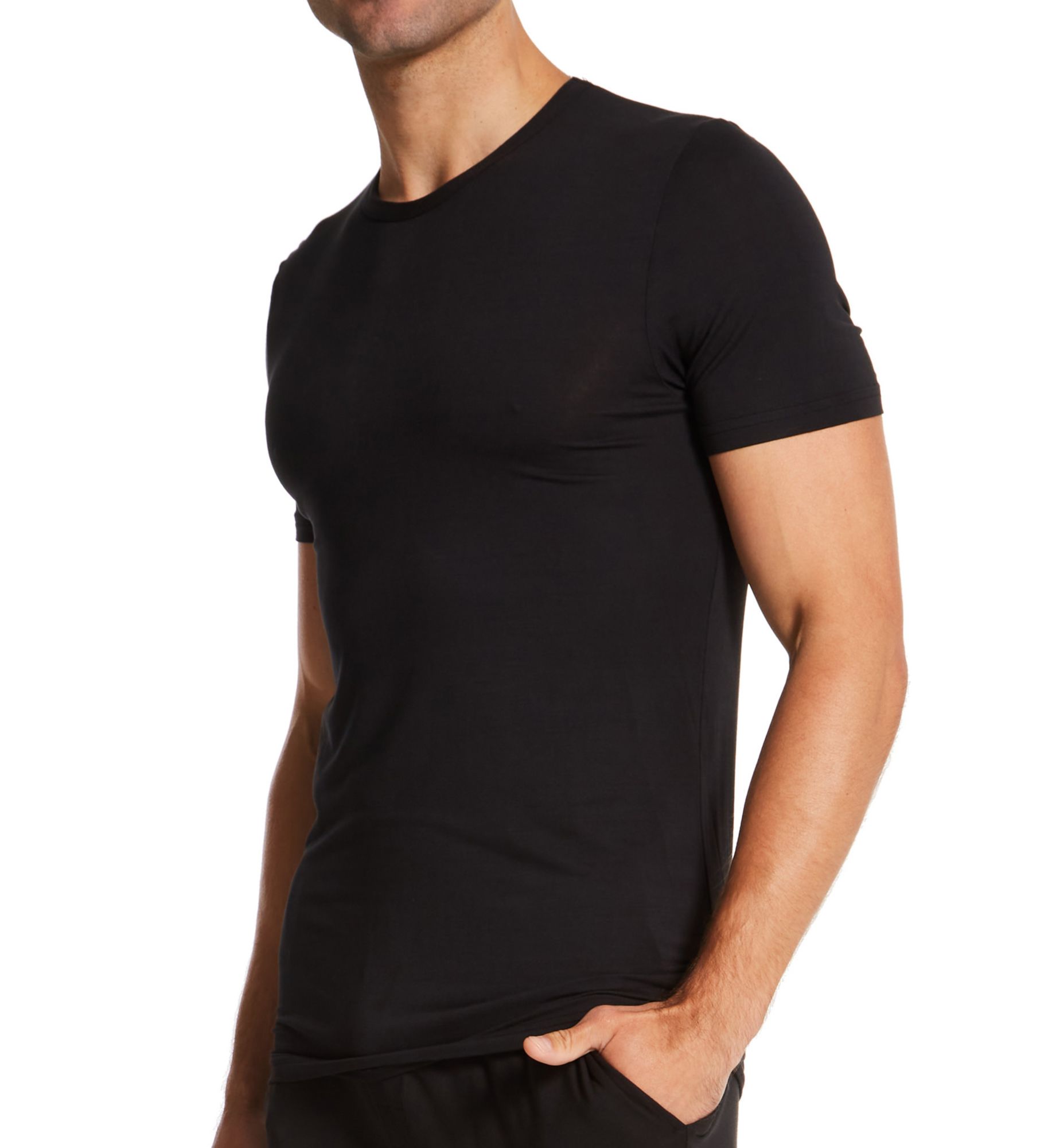 Calvin Klein Men's Ultra Soft Short Sleeve Crew Neck in Black (NM2232) | Size Small | HisRoom.com