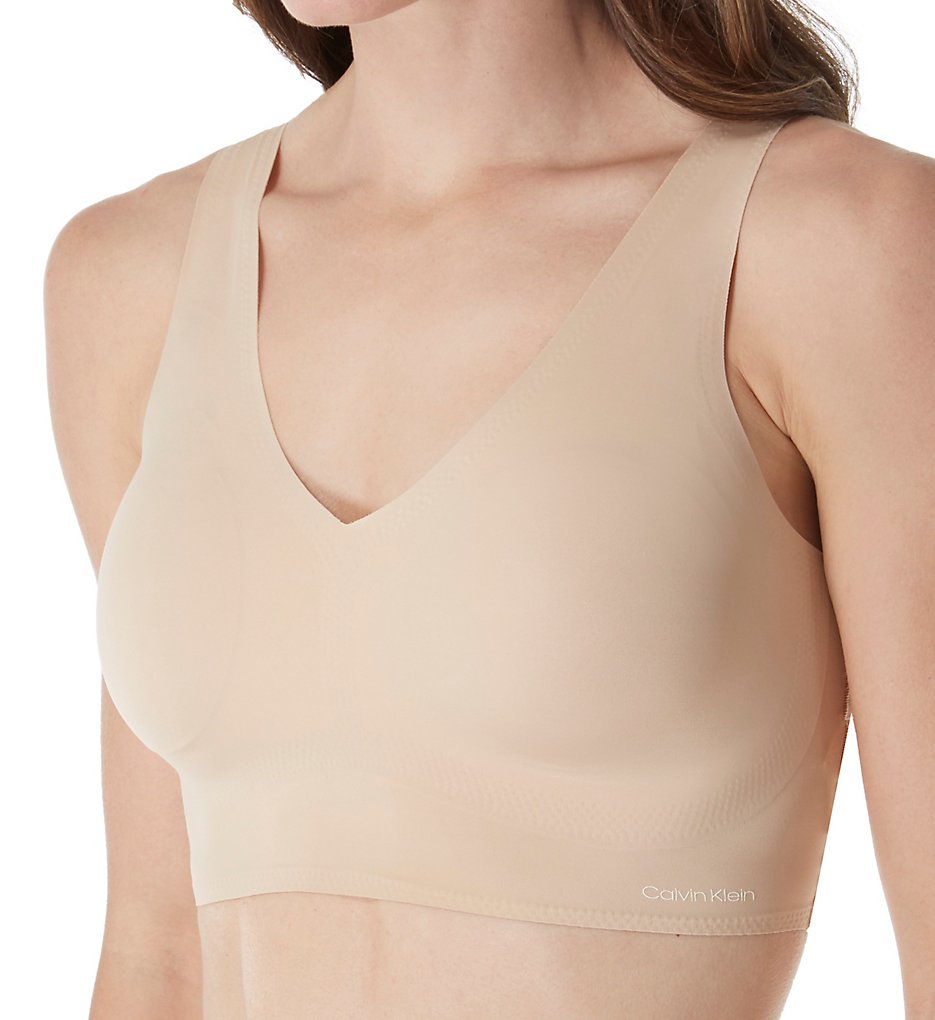 Calvin Klein QF4708 Invisibles Lightly Lined V-Neck Bralette - Picture 2 of 3