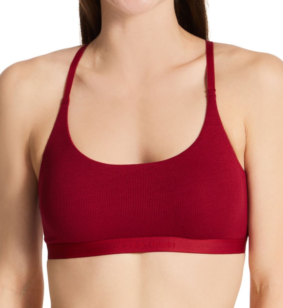 Calvin Klein Women's Pure Ribbed Unlined Bralette QF6438 - ShopStyle Bras