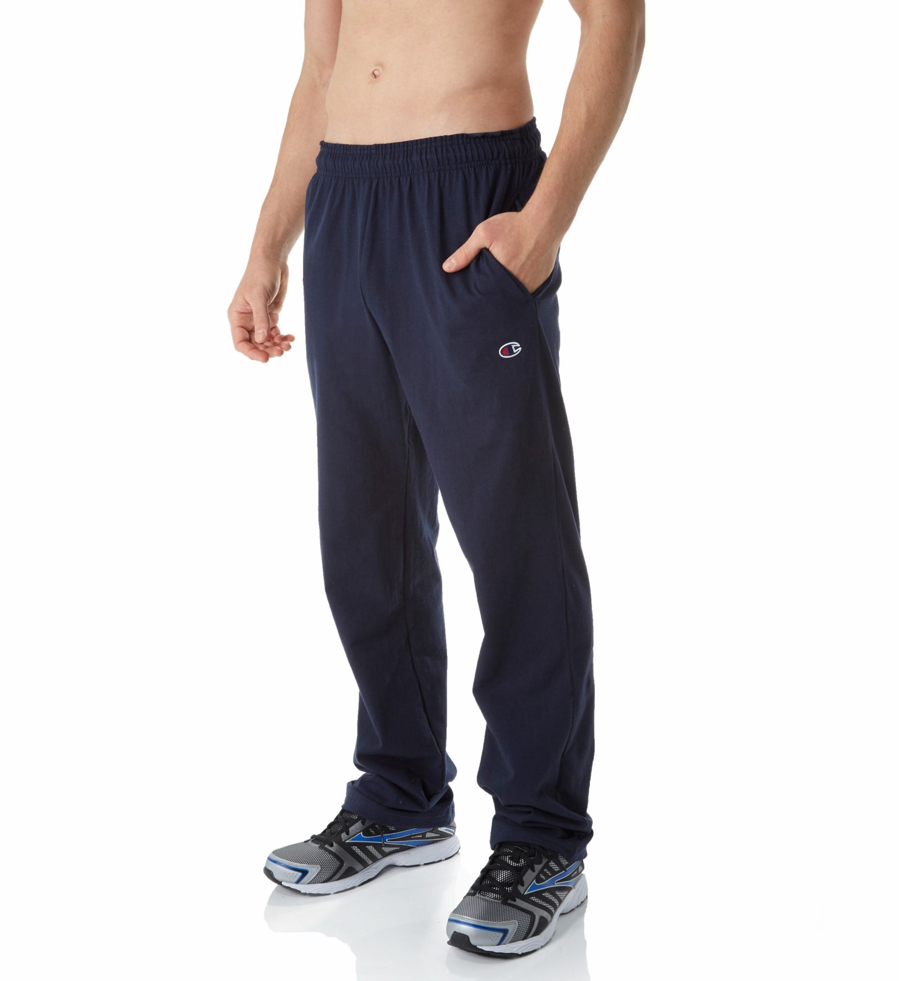 Champion Men's Authentic Open Bottom Jersey Pant in Blue (P7309) | Size Medium | HisRoom.com