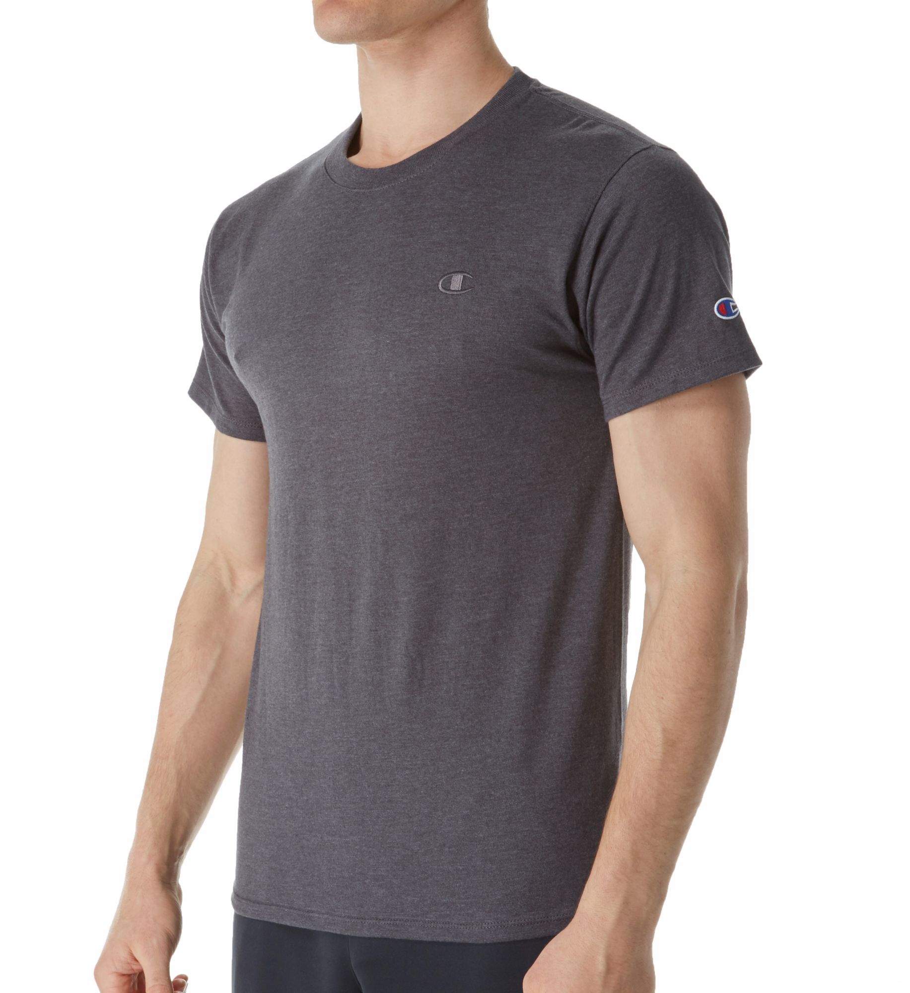 Champion Men's Classic Athletic Fit Jersey T-Shirt in Gray (T0223) | Size Small | HisRoom.com