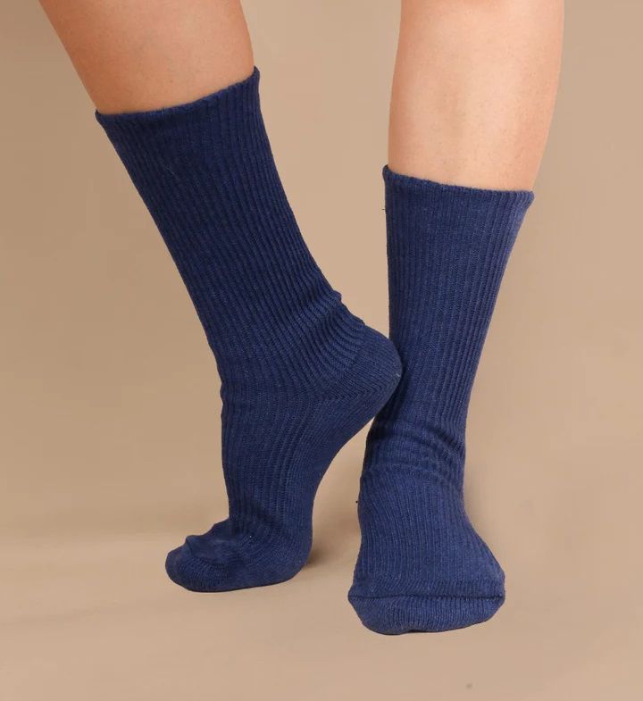 Cottonique Women's Latex Spandex Elastic Organic Cotton Socks Natural XL  for sale online