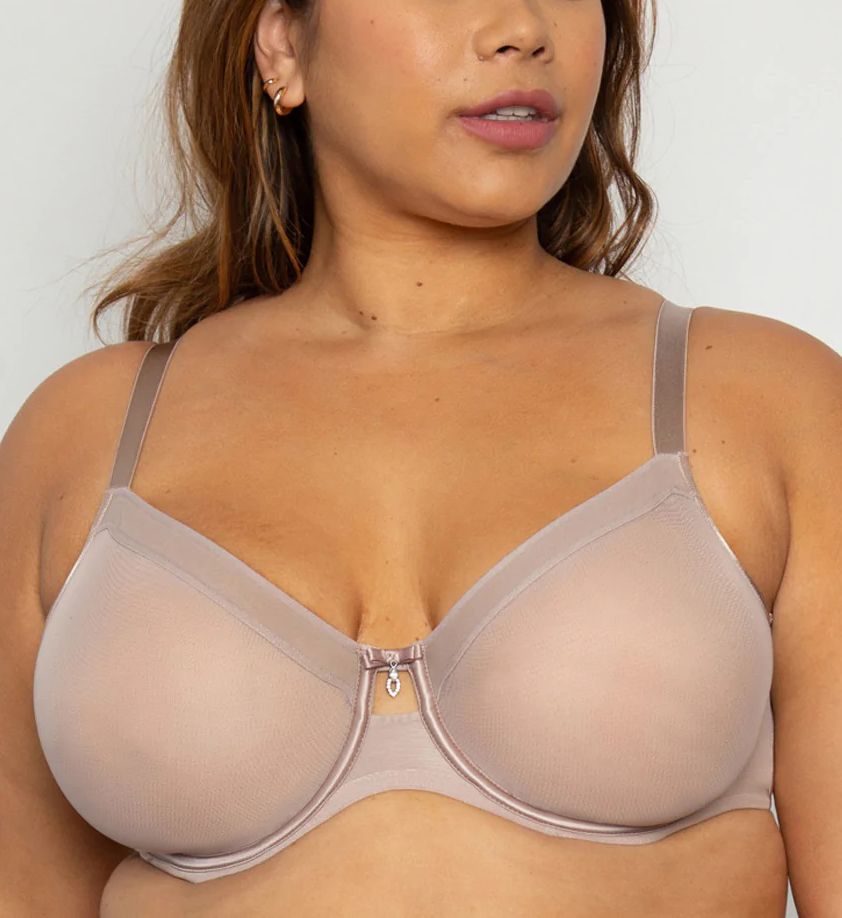 Smart & Sexy Women's Plus Size Retro Lace & Mesh Unlined Underwire Bra  Blushing Rose 38DD