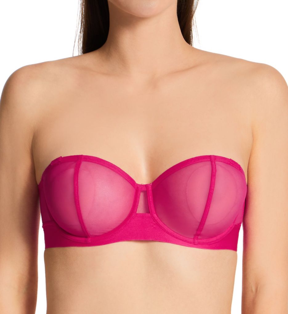 Women's DKNY DK4939 Sheers Convertible Strapless Bra (Rumba Red 32DD) 