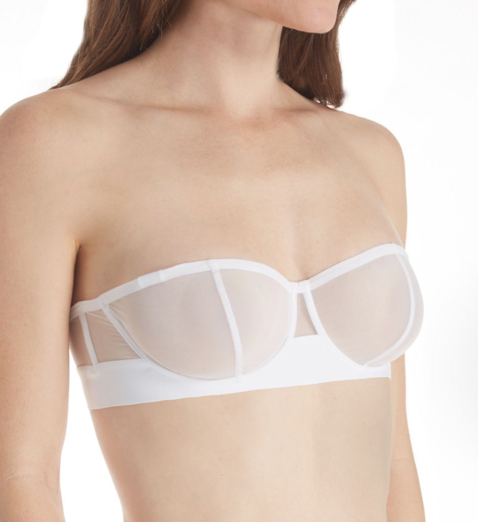 DKNY Sheers Convertible Unlined Mesh Bra w/ Straps White Size 34D DK4939  for sale online