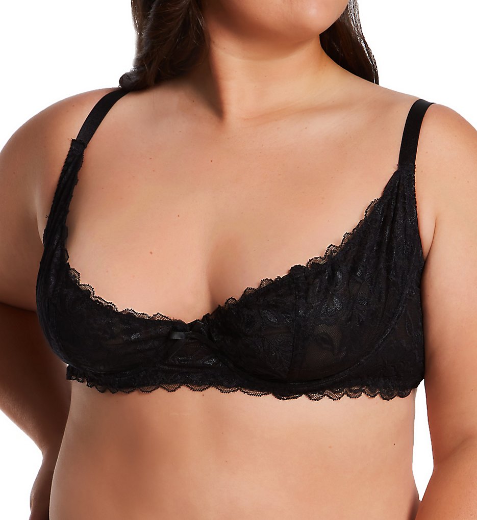 Dreamgirl 9386X Plus Stretch Lace Open Cup Underwire Bra - Picture 2 of 2