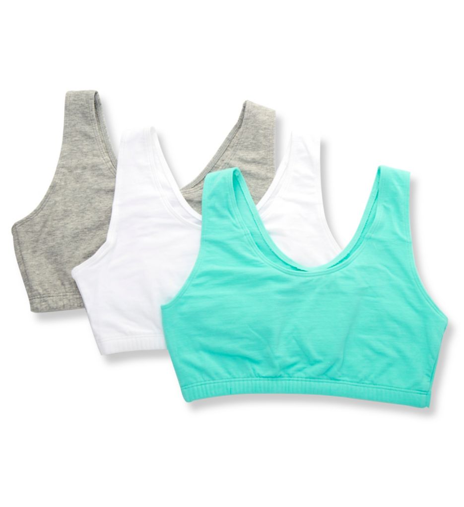 Fruit of The Loom Sports Bras Green White Gray (3) Size 38 for sale online