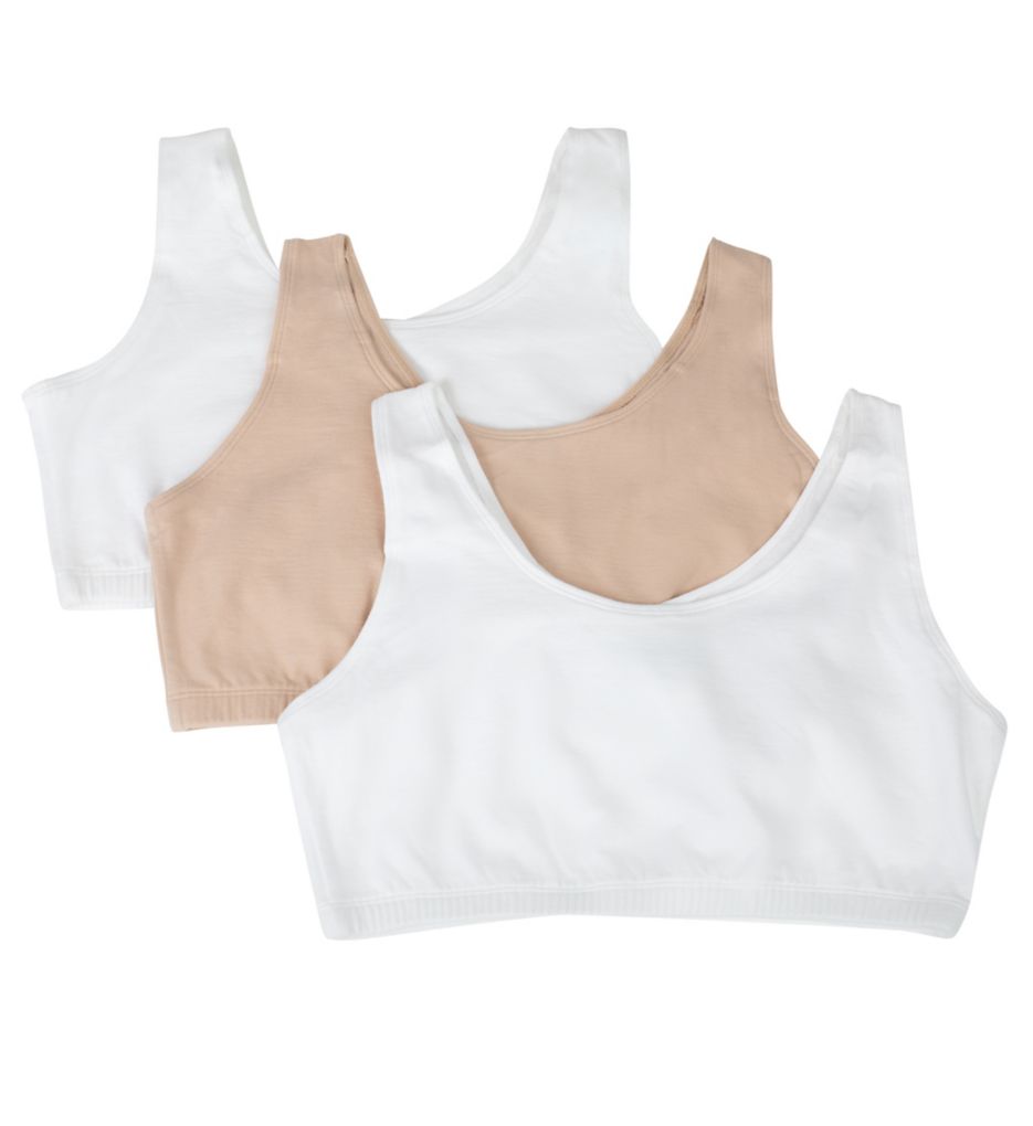 Fruit of the Loom Women's Tank Style Cotton Sports Bra, 3-Pack, Style-9012  