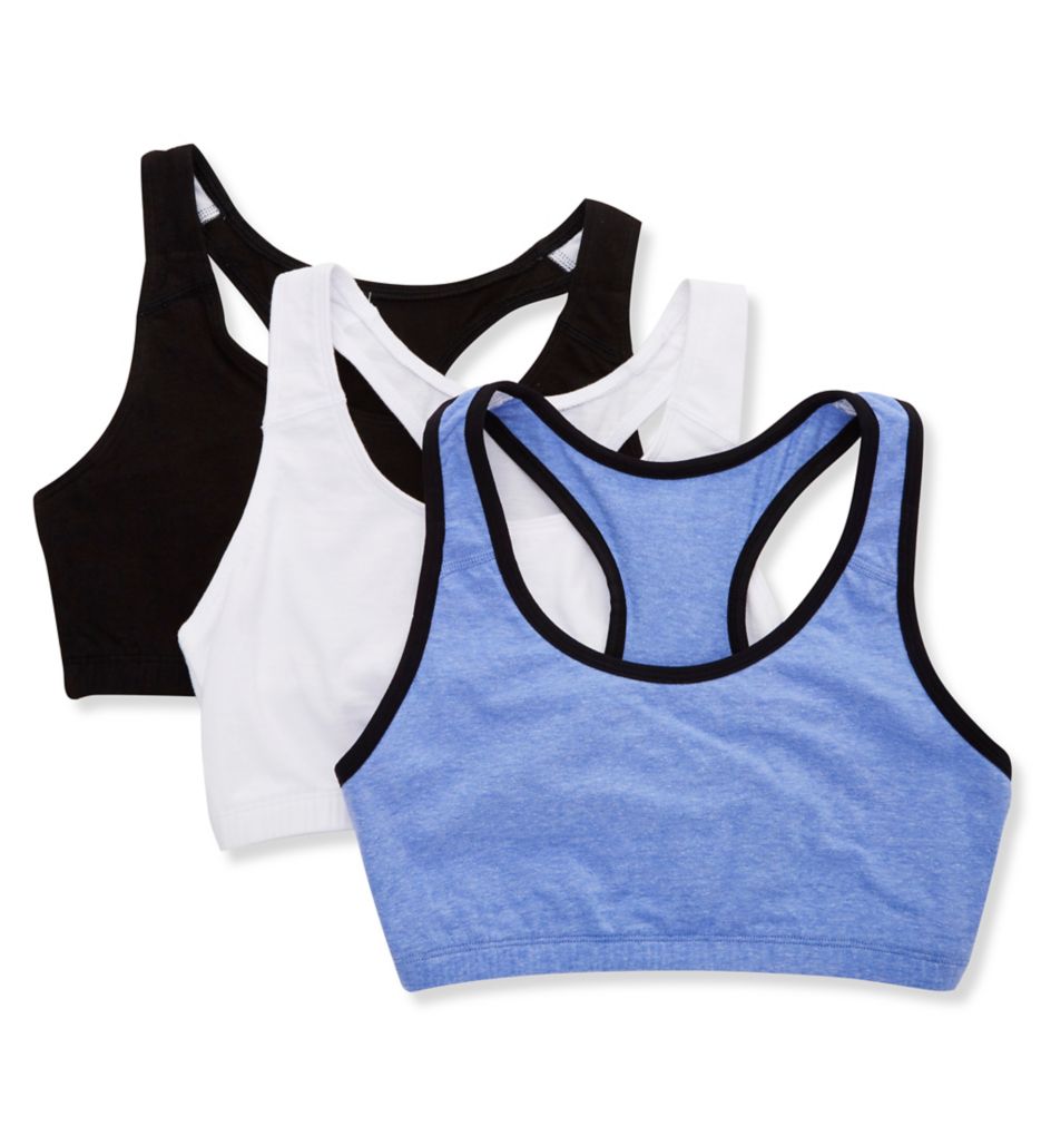 3pk Adjustable Strap Longline Sports Bras, Clothing