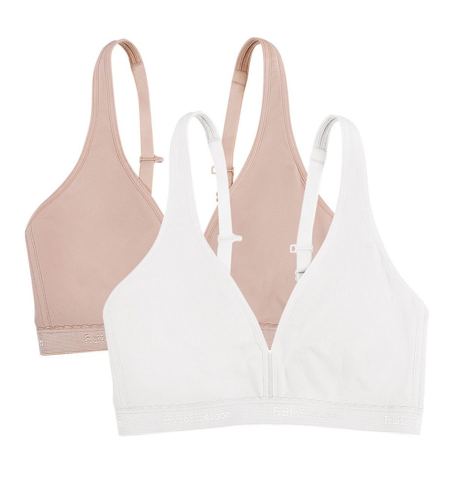 Fruit of The Loom Womens Light Lined Wirefree Bra 2-pack Style