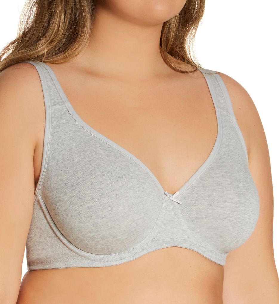 Fruit of the Loom Women's Plus-Size Wireless Cotton Bra Full Coverage,  Grey, 38C : : Fashion