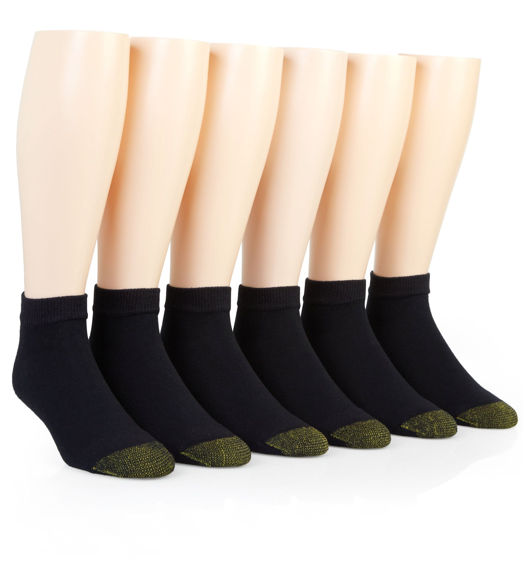 Gold Toe Athletic Sport Mens Breathable Multi-Pack 6 Pair Low Cut Socks, 10-13, Black