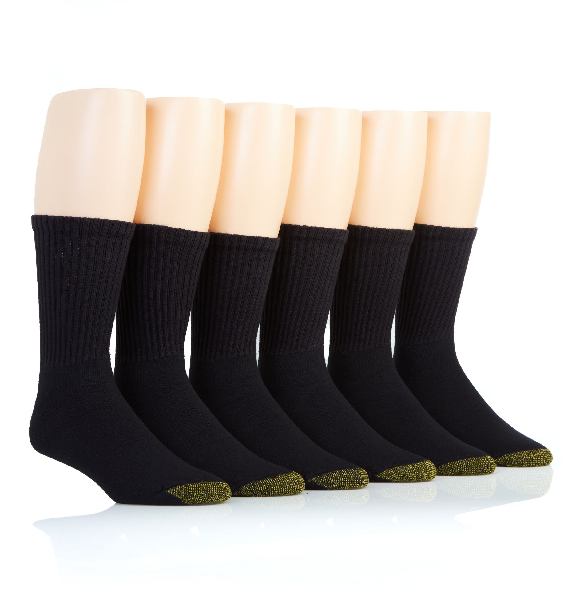 Gold Toe Men's Sport Stripe Short Crew Socks in Black (3175S) | HisRoom.com