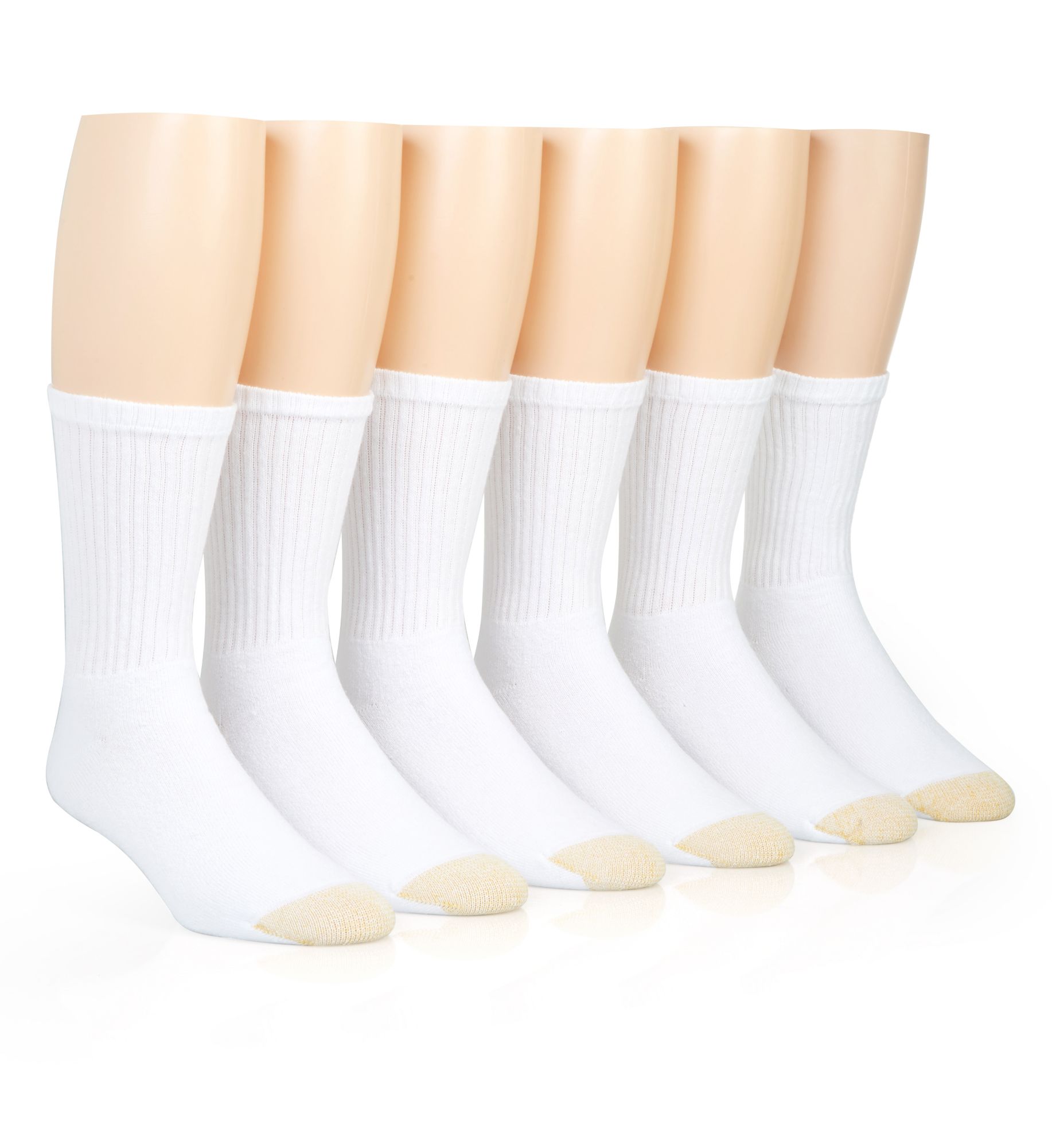 Gold Toe Men's Sport Stripe Short Crew Socks in White (3175S) | HisRoom.com