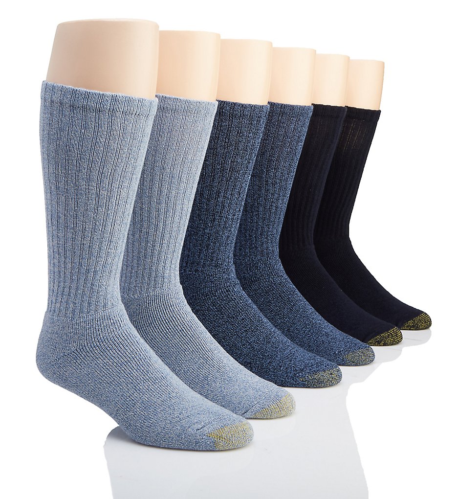 Gold Toe 3400S Moisture Control Harrington Crew Sock - 6 Pack - Picture 2 of 7