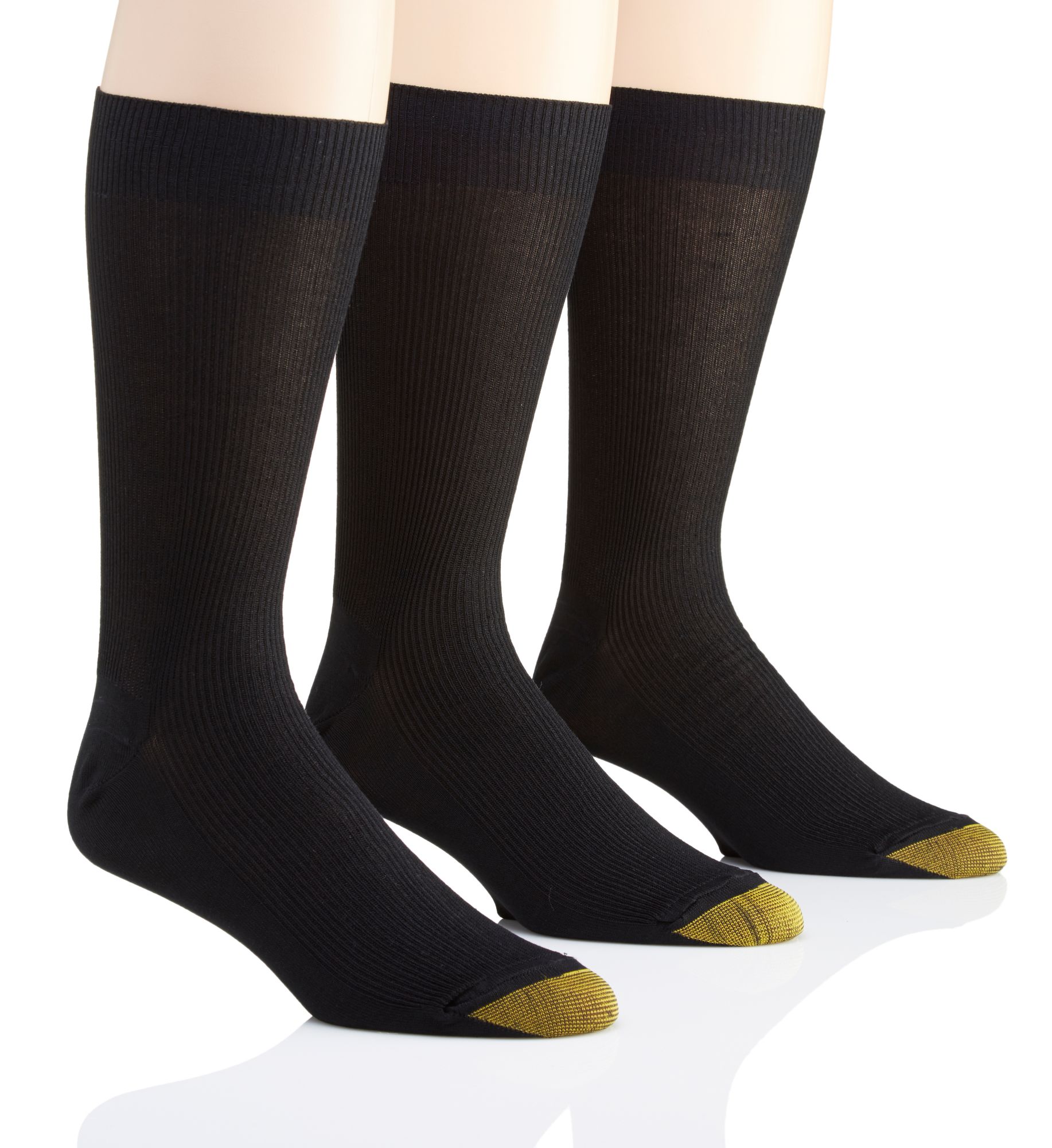 Gold Toe Men's Metropolitan Cotton Crew Dress Socks in Black (345S) | HisRoom.com