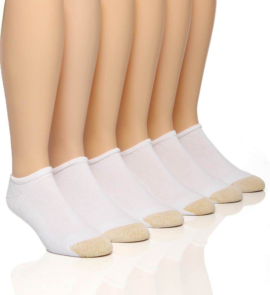 Gold Toe Athletic Sport Mens Multi-Pack 6 Pair Big and Tall No Show Socks, 13-15, White
