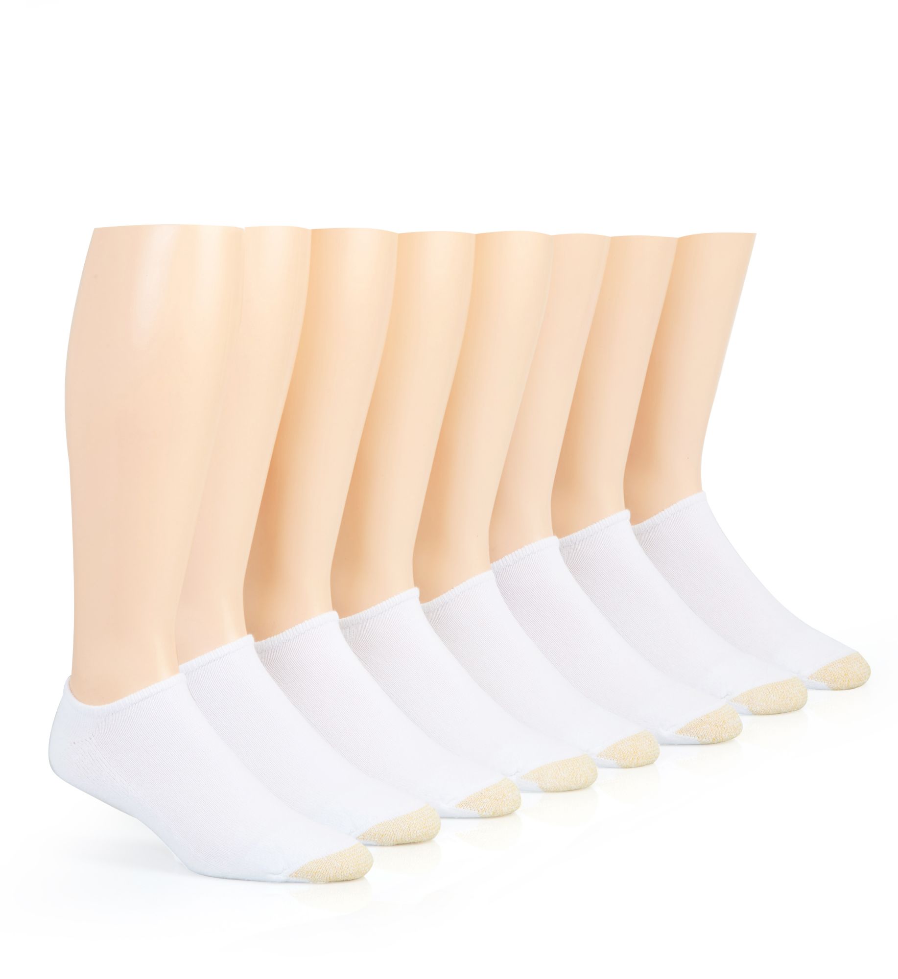 Gold Toe Men's Cushioned Cotton No Show Socks - 8 Pack in White (656FB) | HisRoom.com