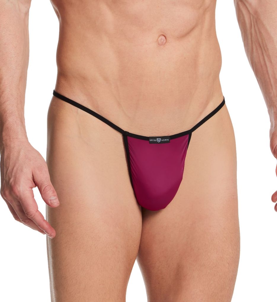 Men's Gregg Homme 100614 Voyeur Hyperstretch Microfiber Low Rise G-String  (Black S) 