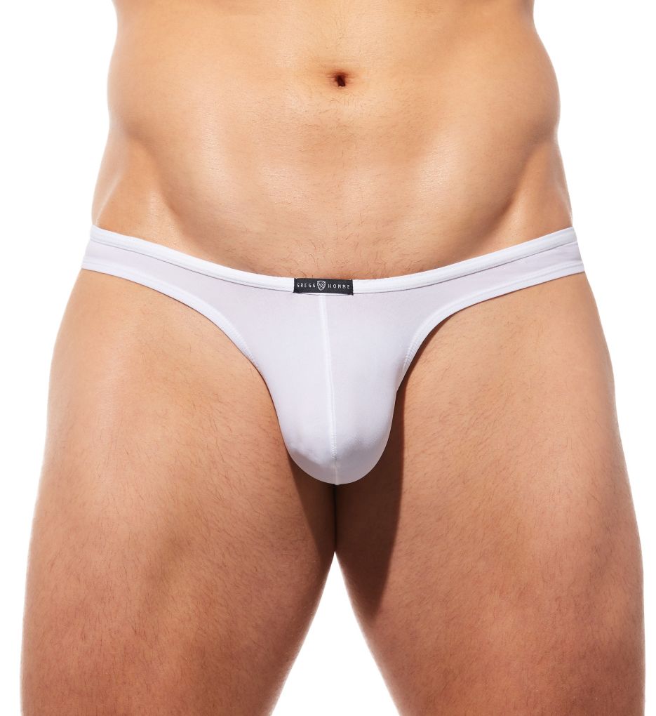 Men's Gregg Homme 201104 Base-X Micromodal Thong (White M