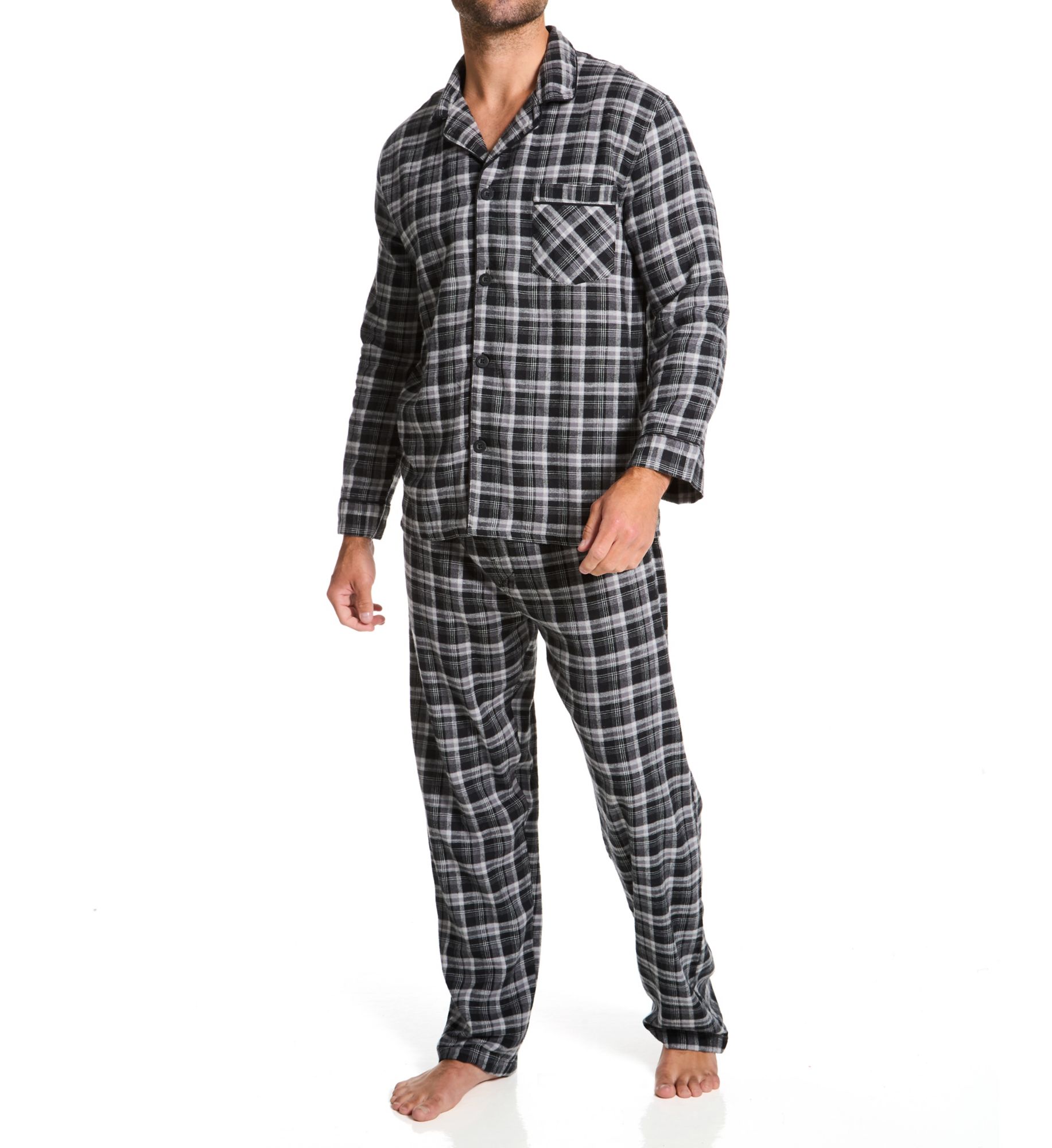 Hanes Men's Plaid Flannel Pajama Set (4039) | Size Medium | HisRoom.com