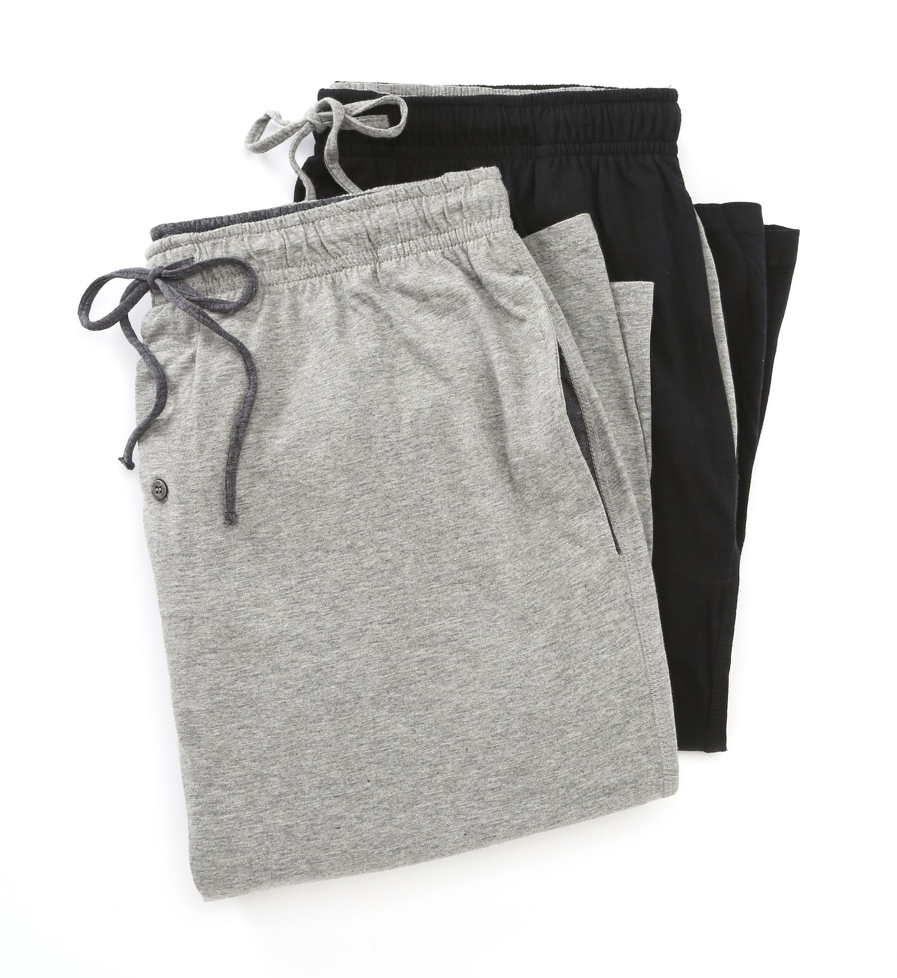 Hanes Men's Classics 100% Cotton Knit Pant - 2 Pack in Black (4047) | Size Large | HisRoom.com