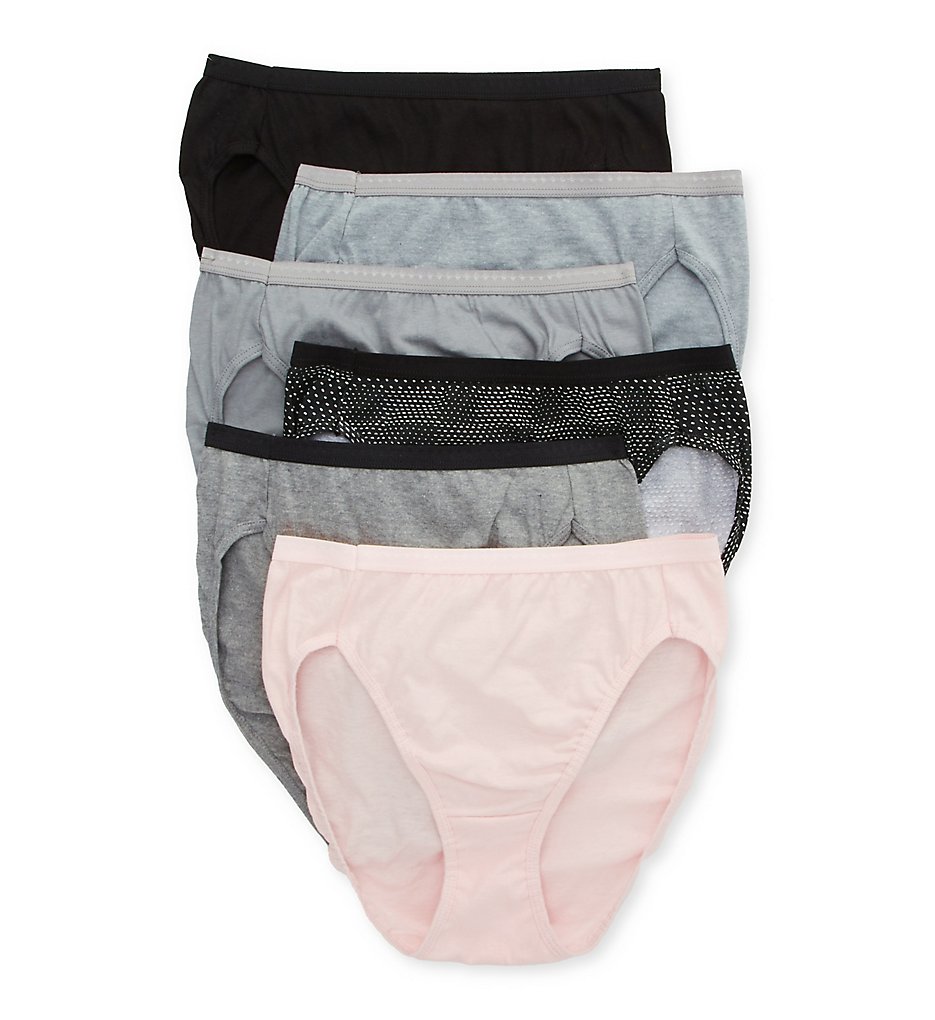 Hanes 43H6CC Cotton Hi-Cut Panty - 6 Pack - Picture 2 of 5