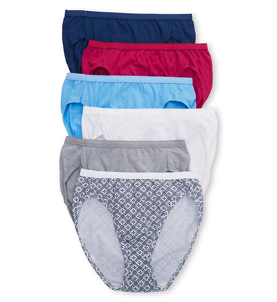 Hanes 43H6CC Cotton Hi-Cut Panty - 6 Pack - Picture 3 of 5