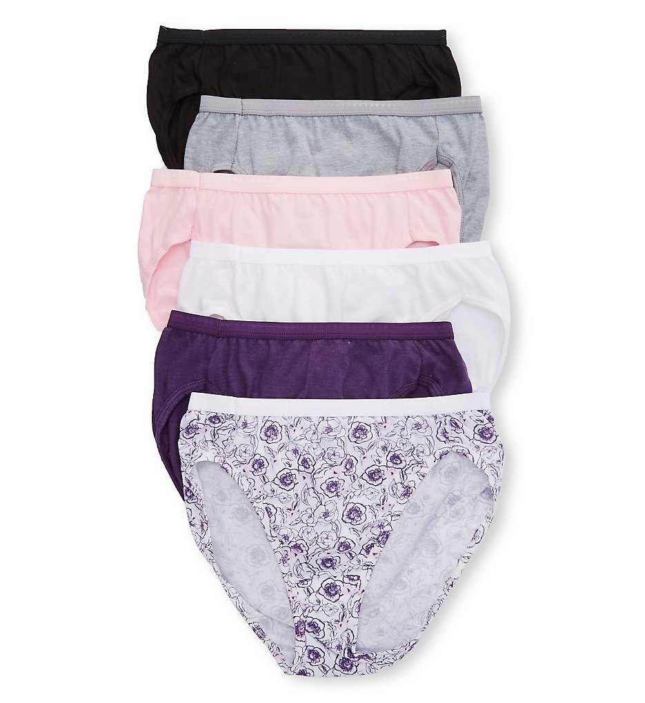 Hanes 43H6CC Cotton Hi-Cut Panty - 6 Pack - Picture 4 of 5