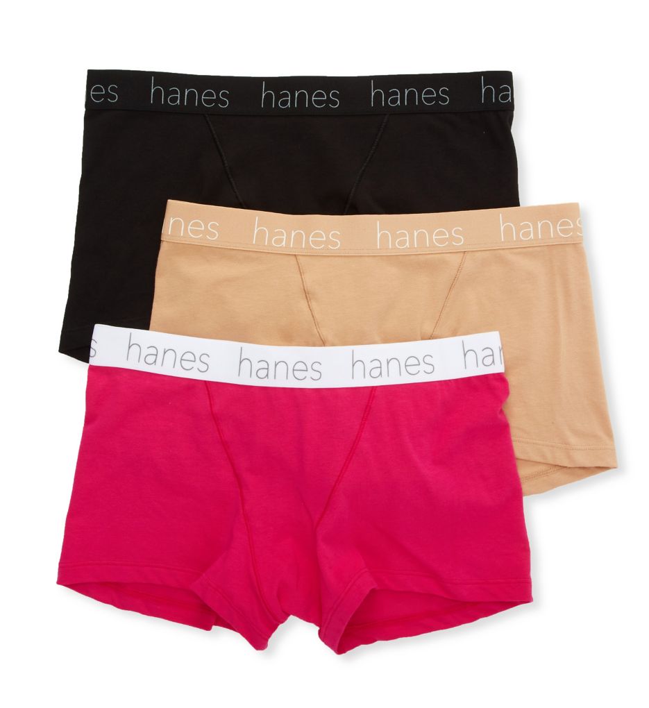 Women's Hanes 45UOBB Cotton Blend Boxer Brief Panty - 3 Pack