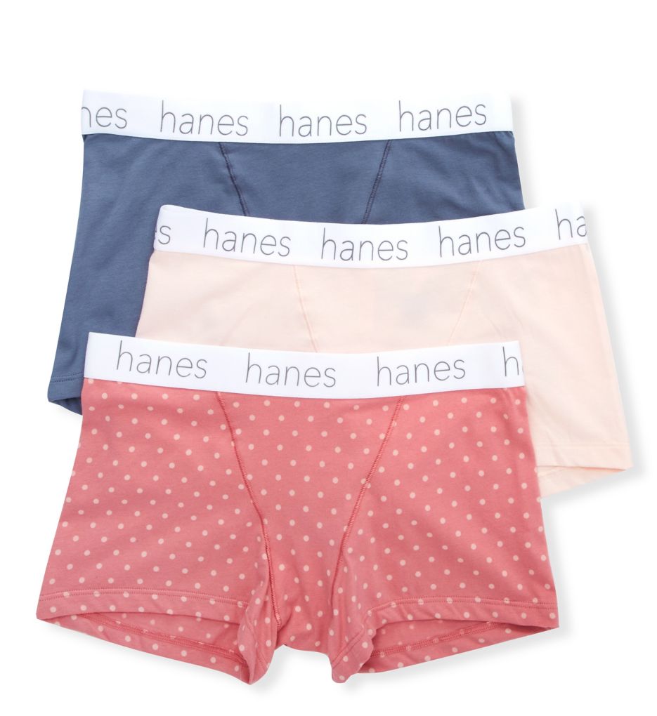 Women's Hanes 45UOBB Cotton Blend Boxer Brief Panty - 3 Pack