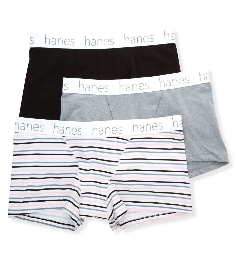 Women's Hanes 45UOBB Cotton Blend Boxer Brief Panty - 3 Pack