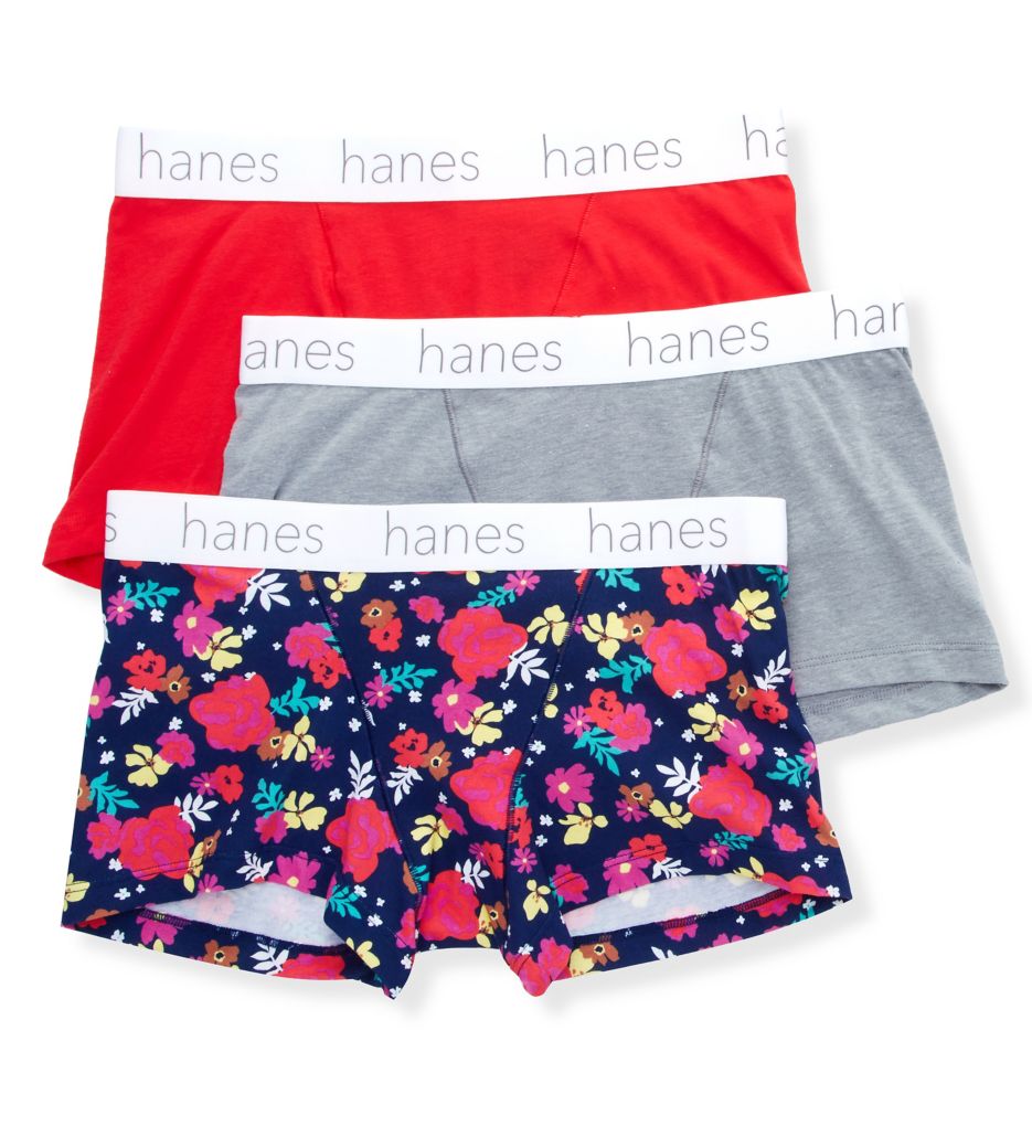 Hanes 45UOBB Cotton Blend Boxer Brief Panty - 3 Pack