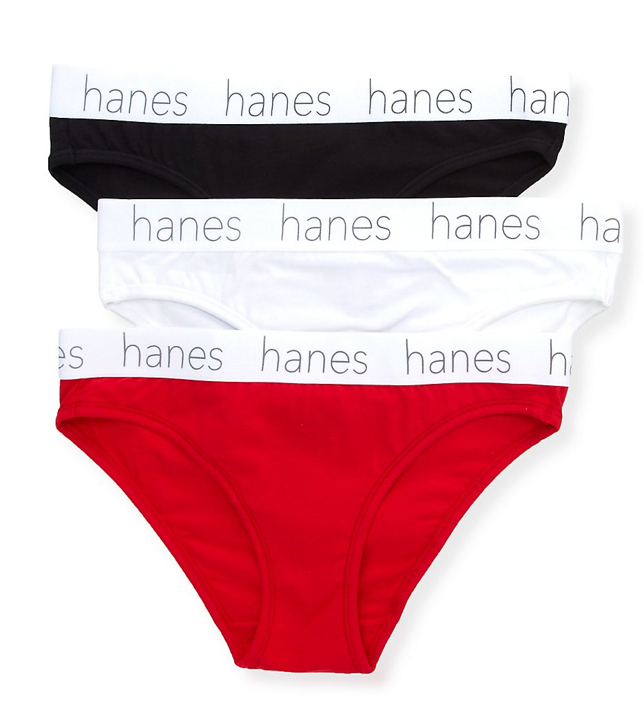 Hanes 45UOBK Cotton Blend Bikini Panty - 3 Pack - Imagen 2 de 7