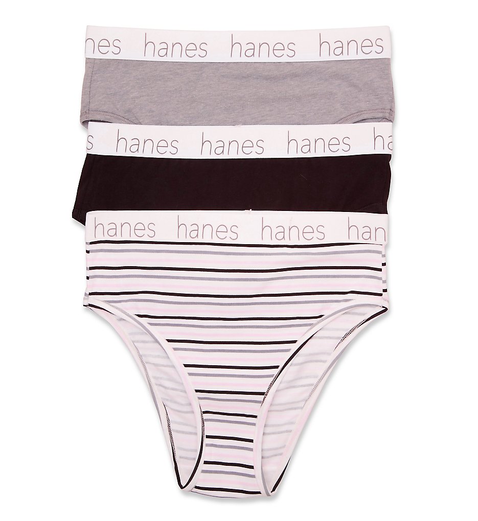 Hanes 45UOHL Originals Stretch Hi-Leg Panty - 3 Pack - Picture 2 of 3