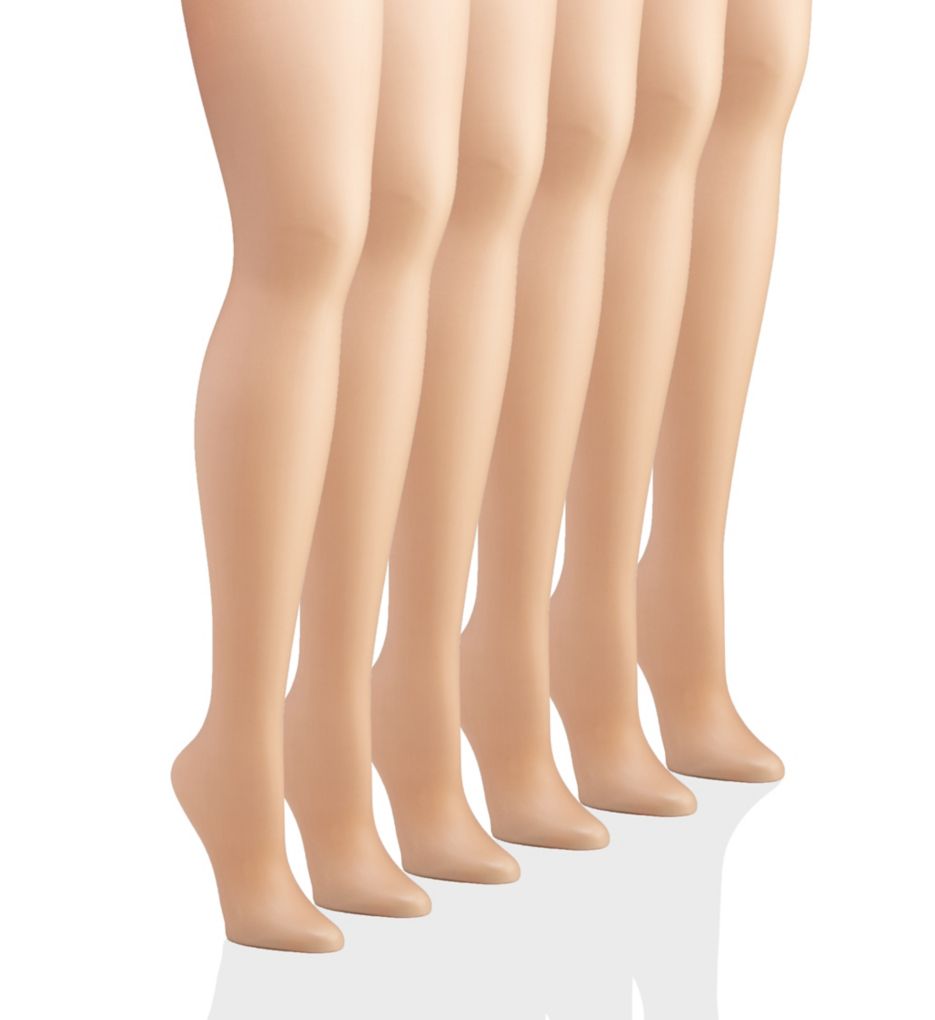 Hanes C06715 Silk Reflections Non-Control Top Sheer Toe 6 Pack