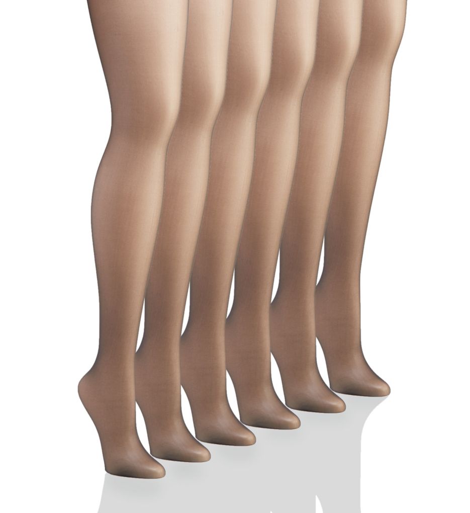 Hanes C06715 Silk Reflections Non-Control Top Sheer Toe 6 Pack