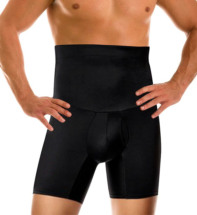 Insta Slim Men's Hi-Waist Ab Slimming Boxer Brief in Black (1310MM) | Size XL | HisRoom.com