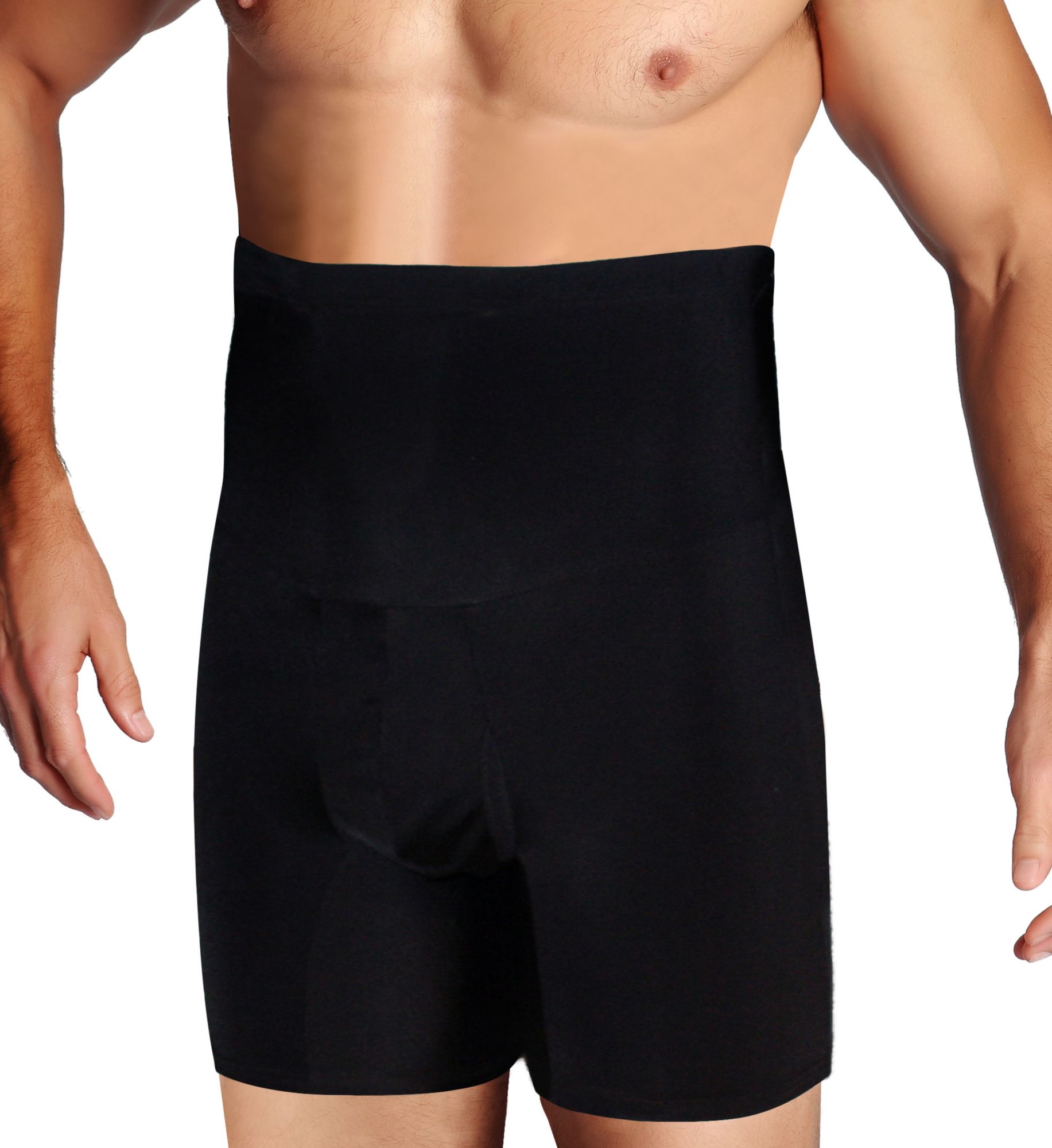Insta Slim Men's Big and Tall Hi-Waist Ab Slimming Boxer Brief in Black (1310MMBT) | Size 3XL | HisRoom.com