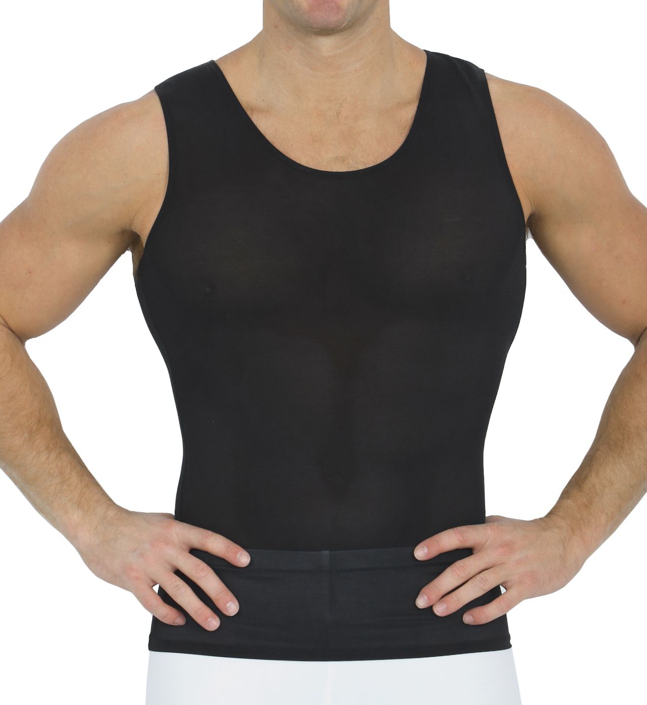 Insta Slim Men's Power Mesh Compression Muscle Tank Top in Black (180MS0001) | Size Medium | HisRoom.com