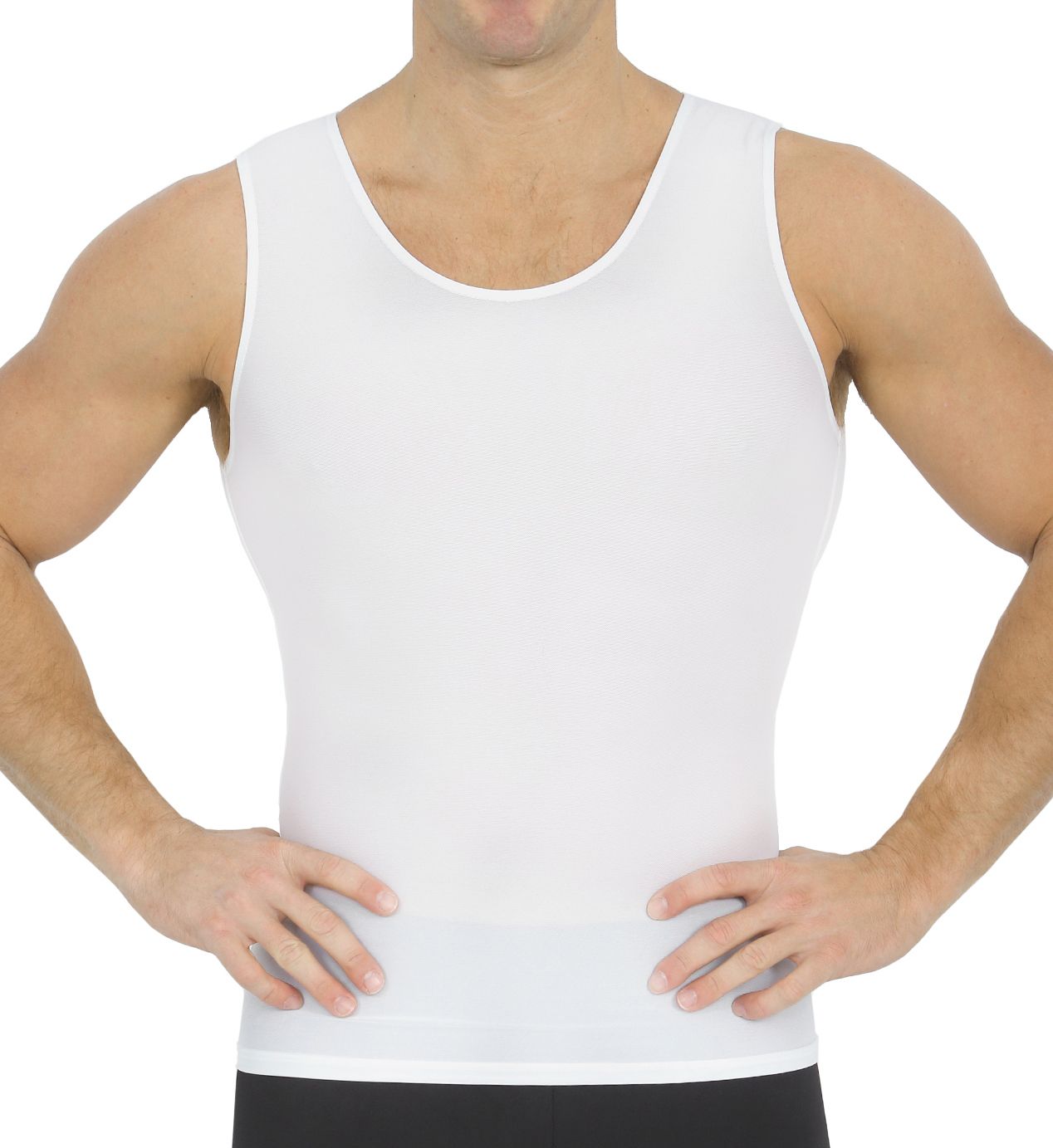 Insta Slim Men's Power Mesh Compression Muscle Tank Top in White (180MS0001) | Size Medium | HisRoom.com