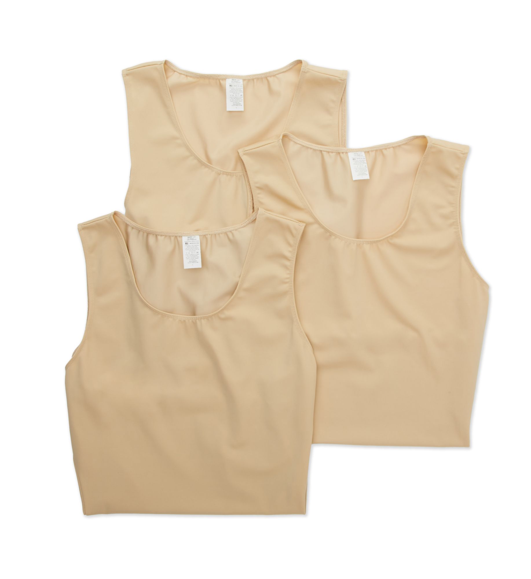 Insta Slim Men's Slimming Compression Muscle Tank Top in Beige (MS0003) | Size XL | HisRoom.com
