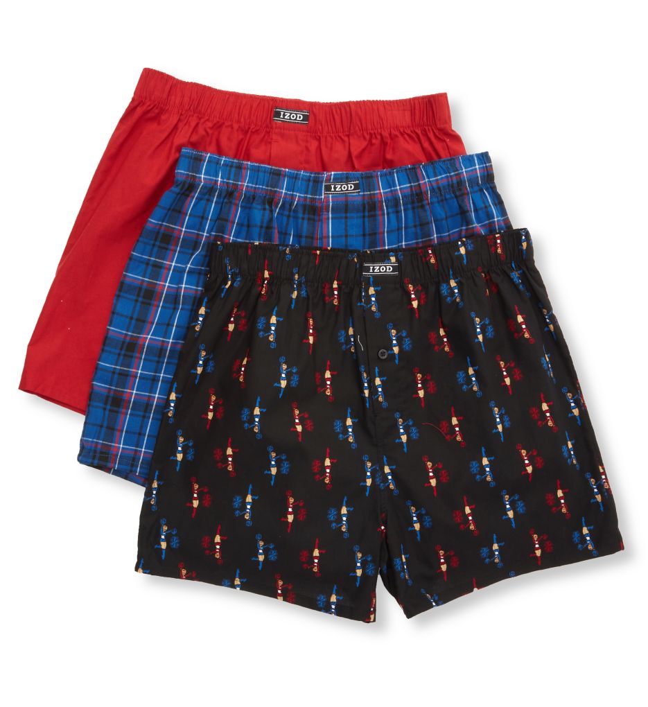 Izod 213WB15 Woven Cotton Boxers - 3 Pack