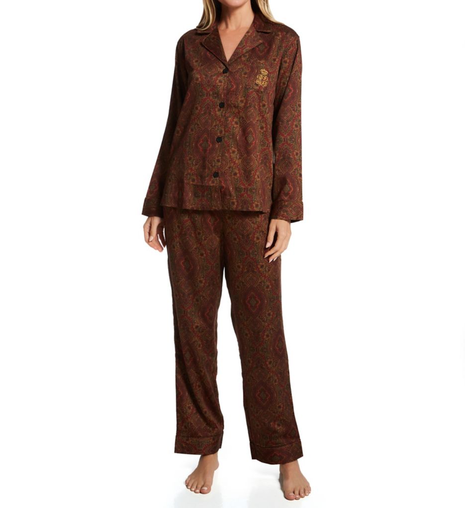 Lauren Ralph Lauren Women's Fleece Notch Collar Pajama Set in